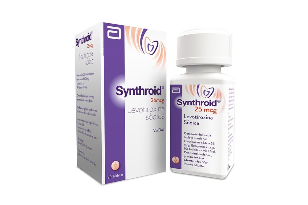 Synthroid 25 mcg Frasco Con 90 Tabletas