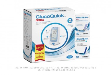 Glucómetro GlucoQuick G30A Caja Con 1 Unidad + 50 Lancetas