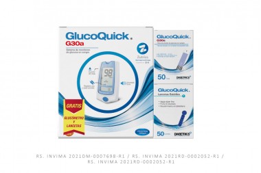 Glucómetro GlucoQuick G30A Caja Con 1 Unidad + 50 Lancetas