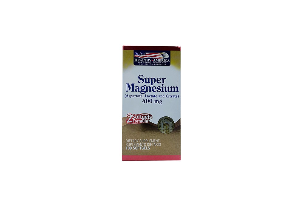 Super Magnesium 400 mg Frasco Con 100 Cápsulas Blandas