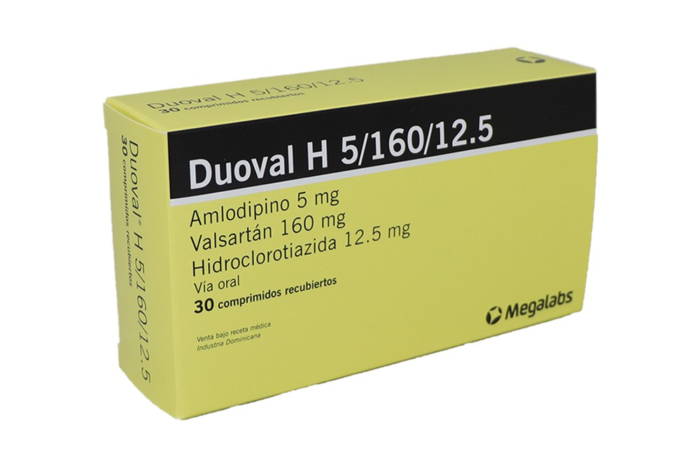 Duoval H 5/160/12.5 mg Caja Con 30 Comprimidos