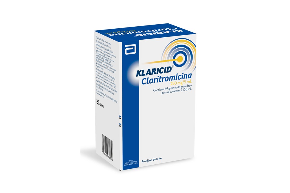 Klaricid Gránulos Para Suspensión Oral 250 mg / 5 mL Caja Con Frasco Con 100 mL