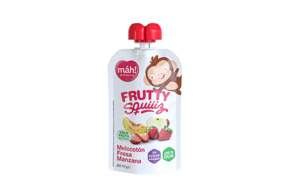 Compota de Fruta Máh! Growing Love Melocotón-Fresa-Manzana