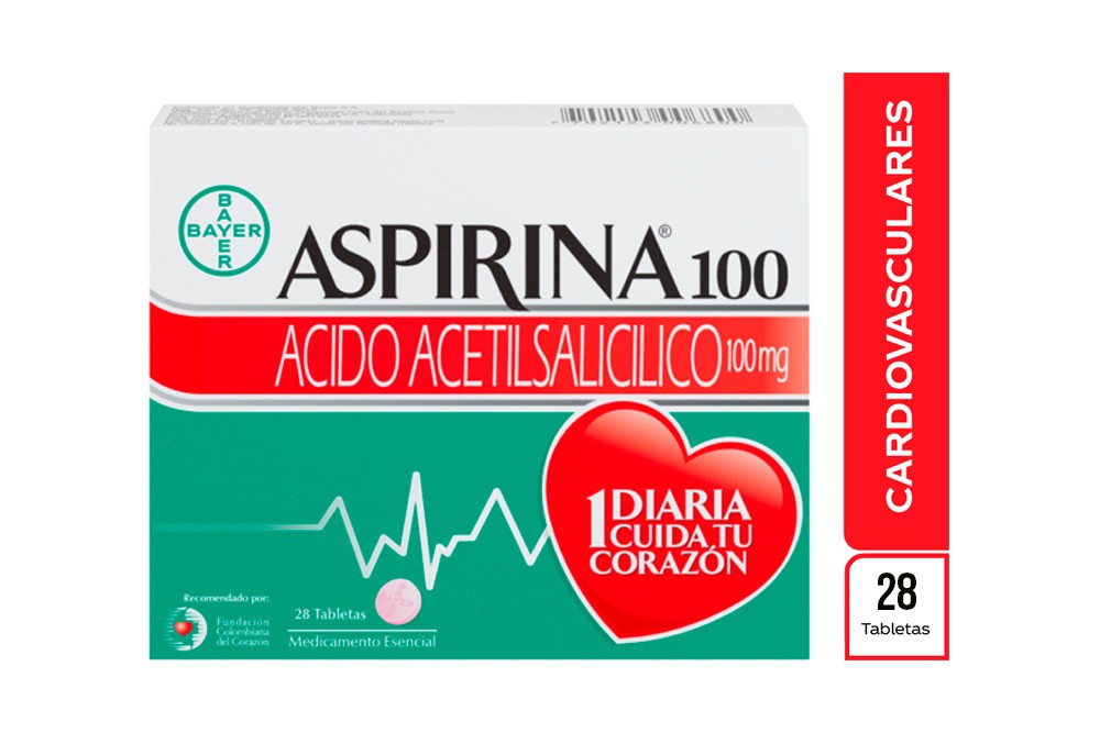 Aspirina 100 mg Caja Con 28 Tabletas