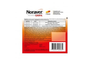 Noraver Gripa Caja X 8 Tabletas