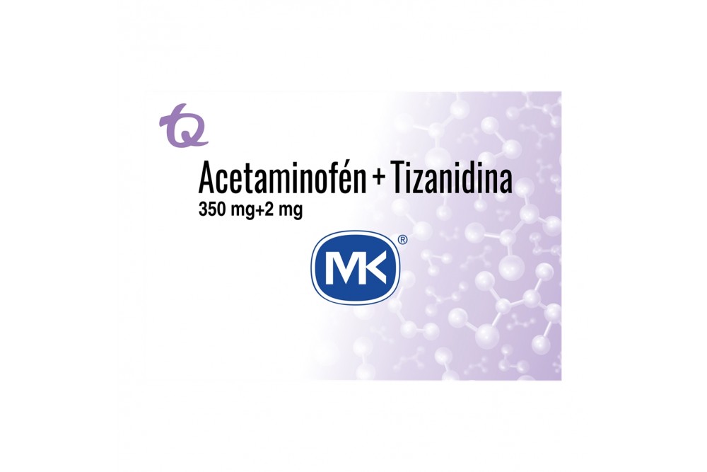 Acetaminofen + Tizanidina Mk 350Mg + 2Mg Caja X 20 Capsulas