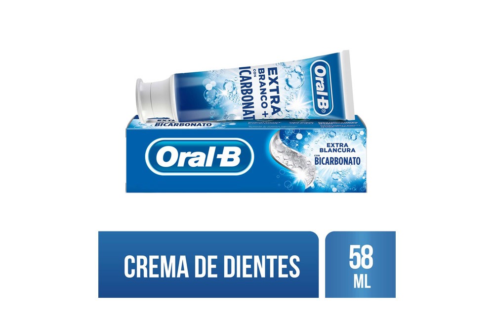 Crema Dental Oral B Extra Blancura Bicarbonato Tubo Con 70 g