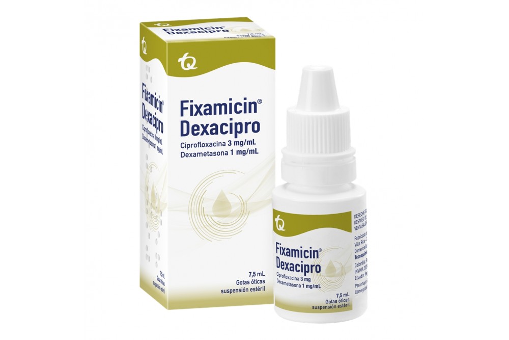 Fixamicin Dexacipro Suspensión 3 / 1 mg Caja Con Frasco Con 7.5 mL