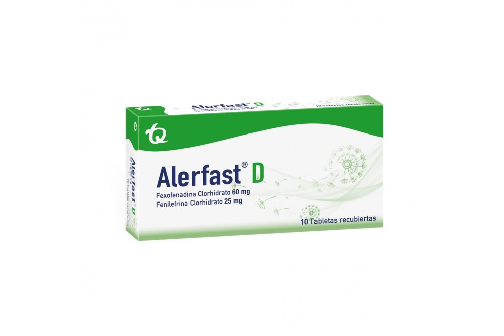 Alerfast D 60/25 mg Caja Con 10 Tabletas