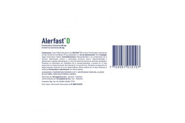 Alerfast D 60/25 mg Caja Con 10 Tabletas