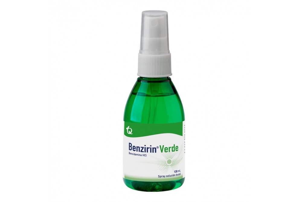 Benzirin Verde Solución Bucal Spray Con 120 mL