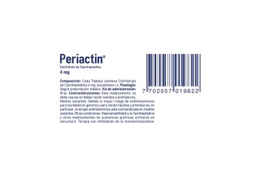 Periactin 4 mg Caja x 20 Tabletas - Tecnoquímicas S.A.