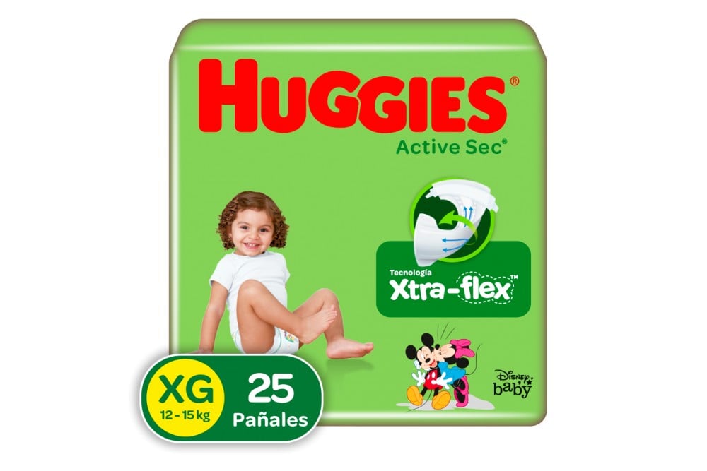 PAÑALES HUGGIES ACTSEC XG XTRA-FLEX X25 UND