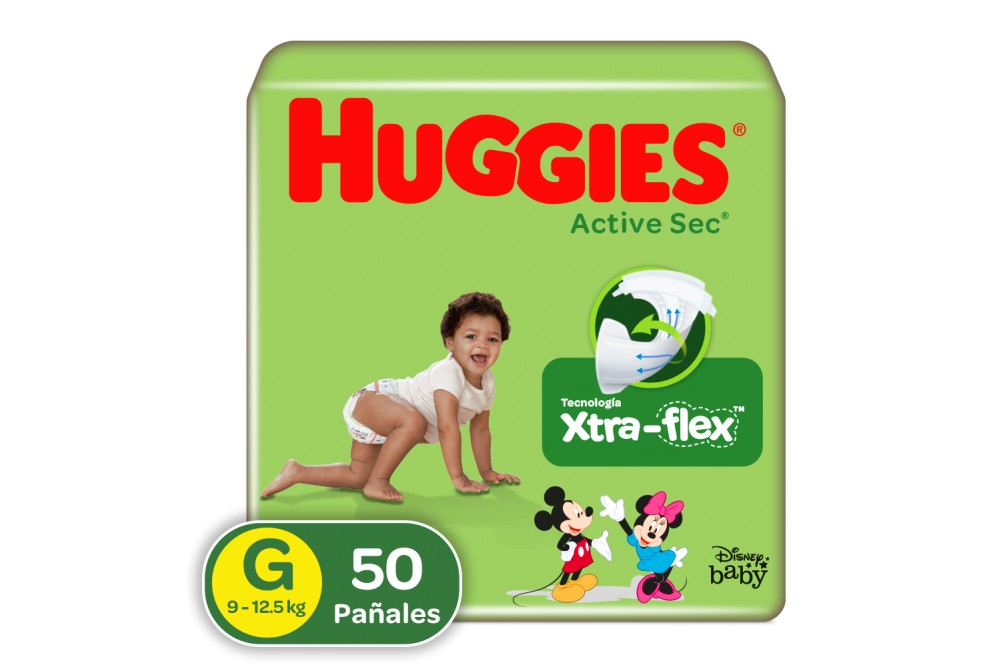 Pañales Huggies Active Sec G X50 Und