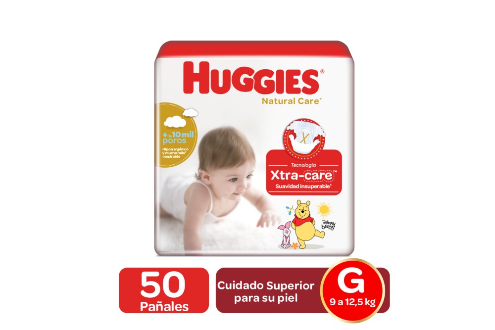 Pañales Huggies Natural Care G Jumbo X50 Und