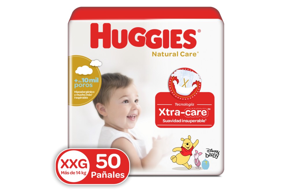 PAÑALES HUGGIES NATURAL CARE XXG X50 UND