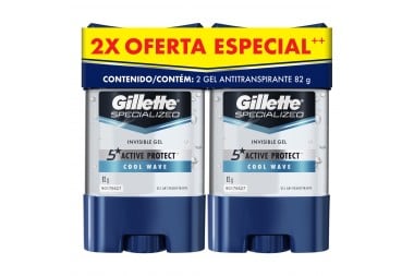 Oferta Desodorante Gel Clínico Gillette Cool Wave x82g x2 und