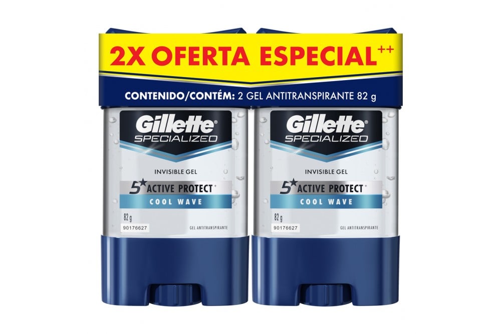Oferta Desodorante Gel Clínico Gillette Cool Wave x82g x2 und