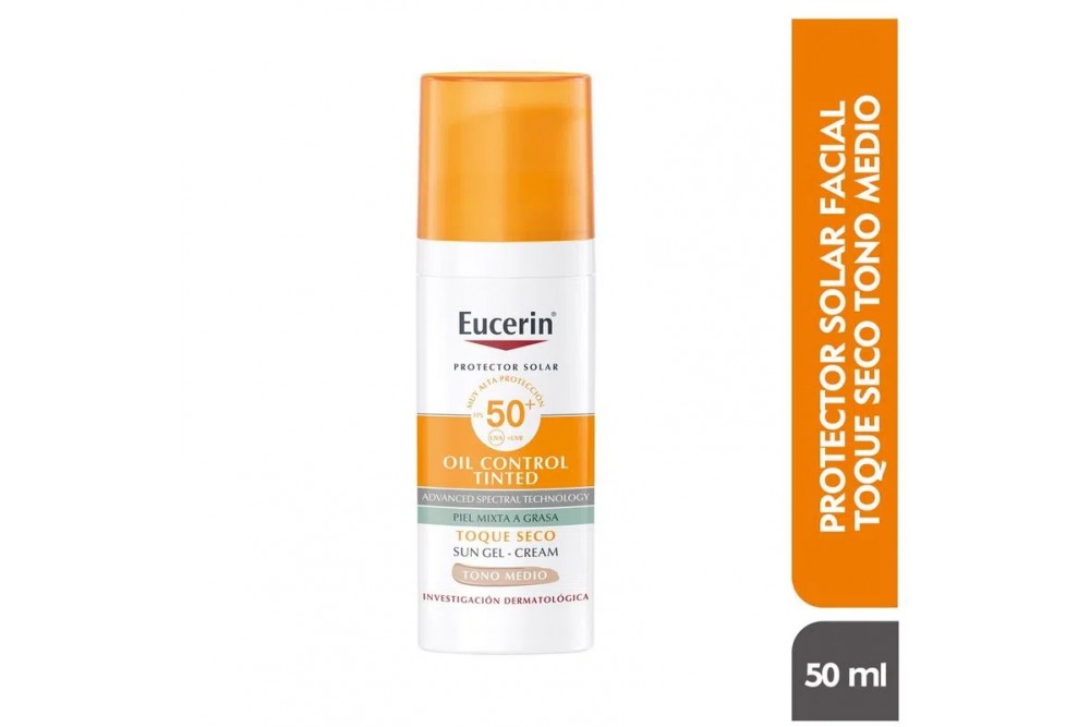 PROTECTOR SOLAR ANTI-BRILLO FPS 50 EUCERIN TONO MEDIO 50 ML