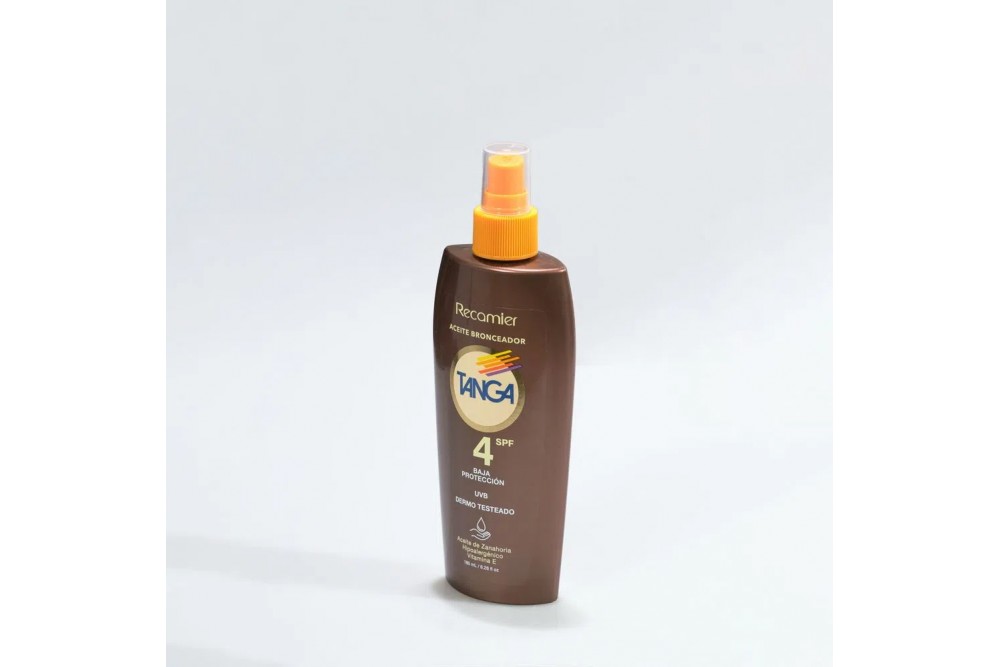 Aceite Bronceador Tanga Spf 4 Baja Protección Recamier 185 Ml