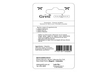 Ungüento De Caléndula Greti Sabor Cereza 6 G