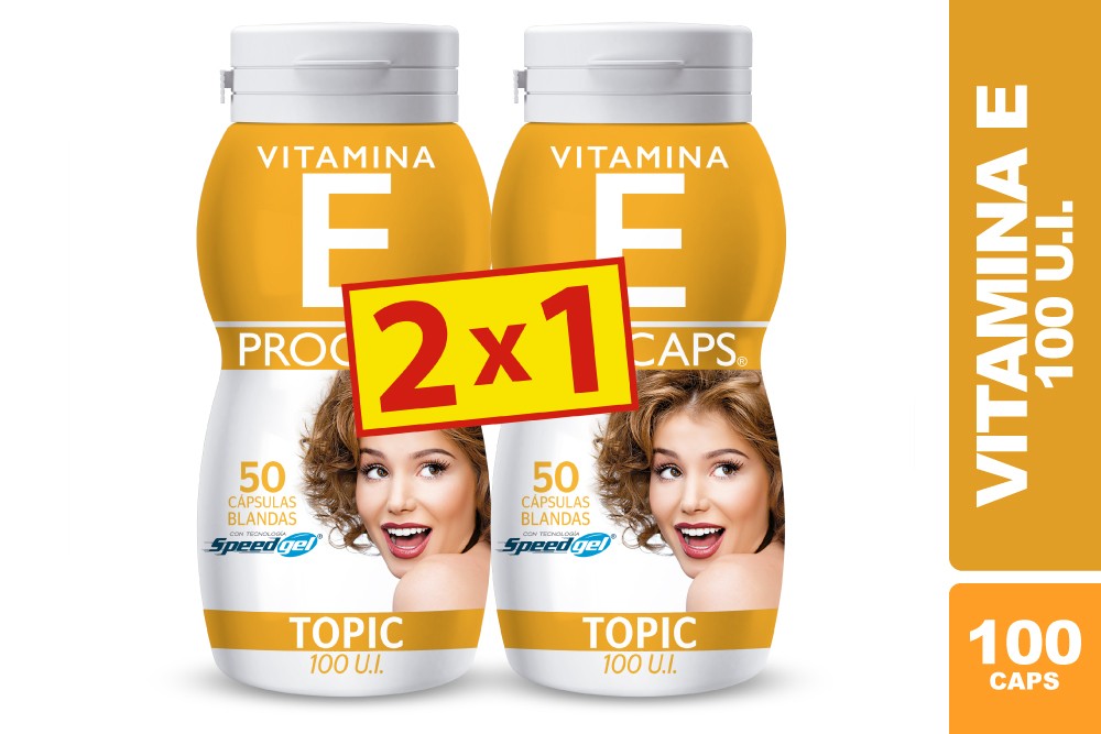 2x1 Vitamina E Procaps 2 Frascos Con 50 Cápsulas C/U