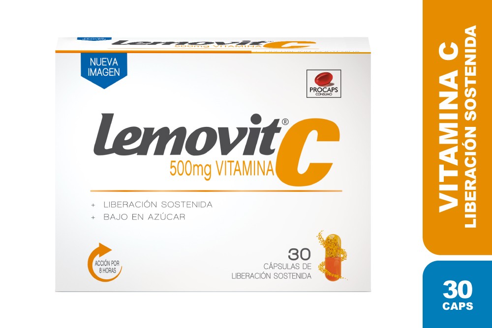 Lemovit Vitamina C 500 mg Caja Con 30 Cápsulas