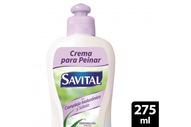 Crema Para Peinar Savital Complejo Hialurónico Y Sábila 275 Ml