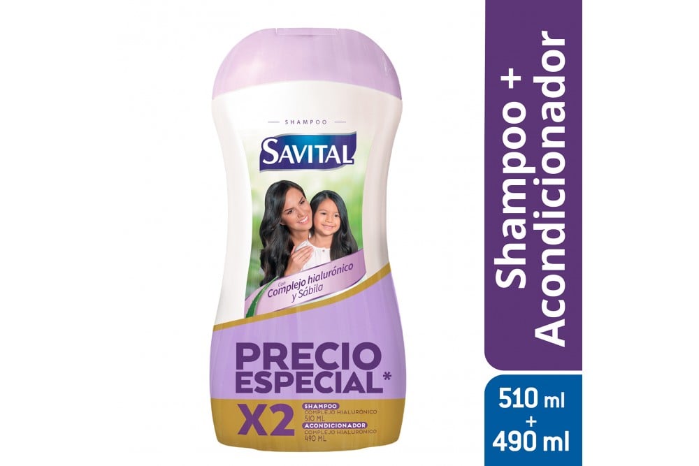 OFERTA SHAMPOO SAVITAL HIALURÓNICO 510ML + ACONDICIONADOR 490 ML