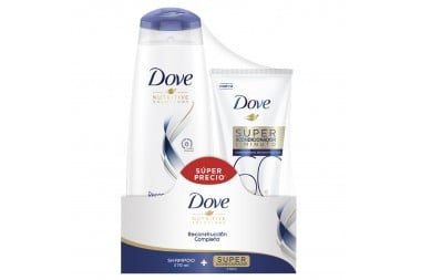 OFERTA SHAMPOO DOVE RECONSTRUCIÓN COMPLETA 370 ML + SUPER ACONDICIONADOR 170 ML