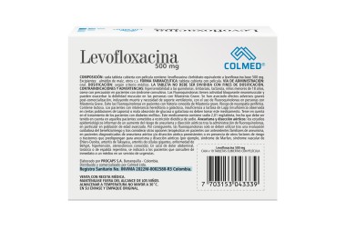 LEVOFLOXACINA COLMED 10 TABLETAS 500 MG