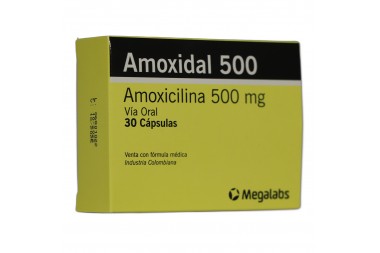 Amoxidal 500 mg con 30 Cápsulas