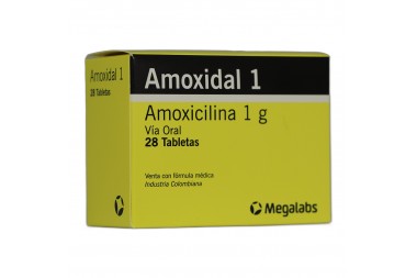 Amoxidal 1 g vía oral 28 Tabletas