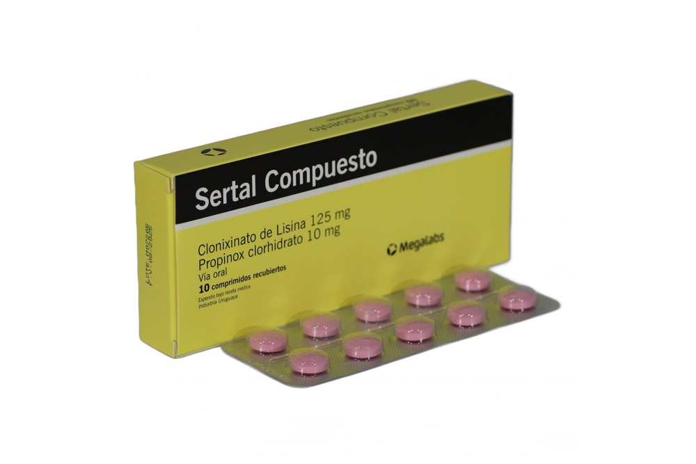 Sertal Compuesto 125 / 10 mg Caja Con 10 Comprimidos Recubiertos
