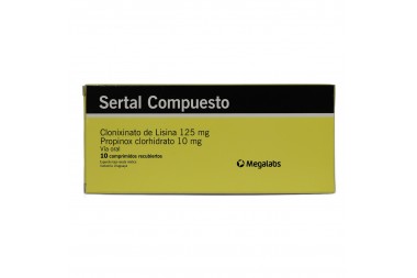 Sertal Compuesto 125 / 10 mg Caja Con 10 Comprimidos Recubiertos