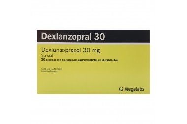 Dexlansoprazol 30 mg vía oral  30 Cápsulas Con Micro gránulos Gastrorresistentes De Liberación Dual