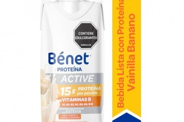 Bebida Bénet Active Vainilla Banano Sin Azúcar 250 Ml