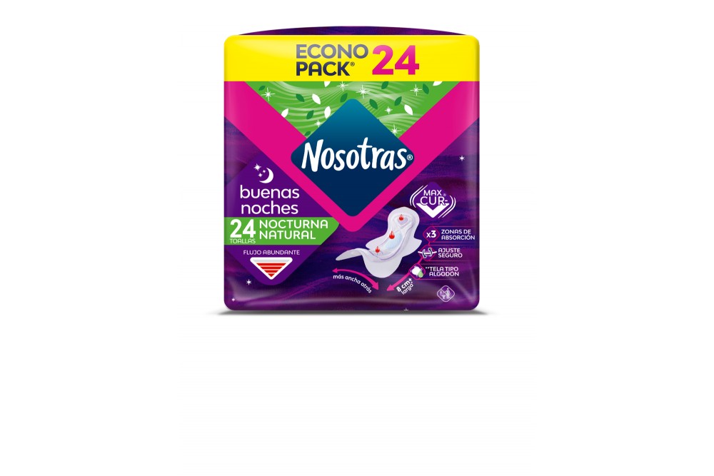 TOALLAS HIGIENICAS NOSOTRAS BUENAS NOCHES ECONO PACK 24 UND