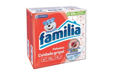 Pañuelos Familia Cuidado Gripal Empaque Con 4 Paquetes De 10 Pañuelos c/u