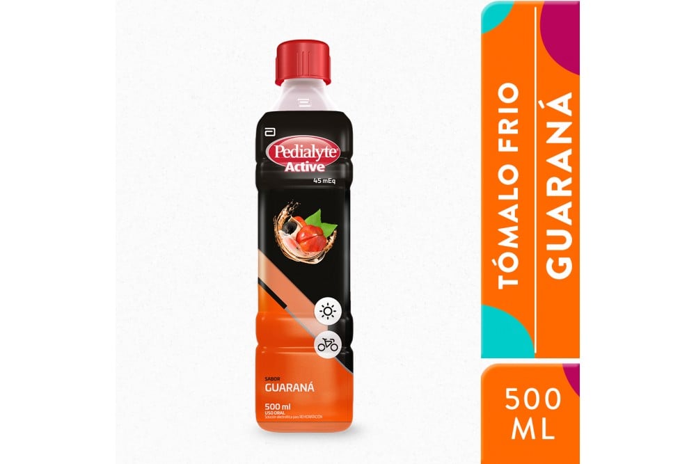 Pedialyte 45 Active Sabor Guaraná Frasco Con 500 mL