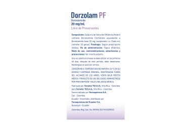Dorzolam Pf Dorzolamina 20 Mg/Ml