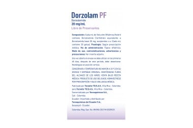 DORZOLAM PF DORZOLAMINA 20 mg/ml