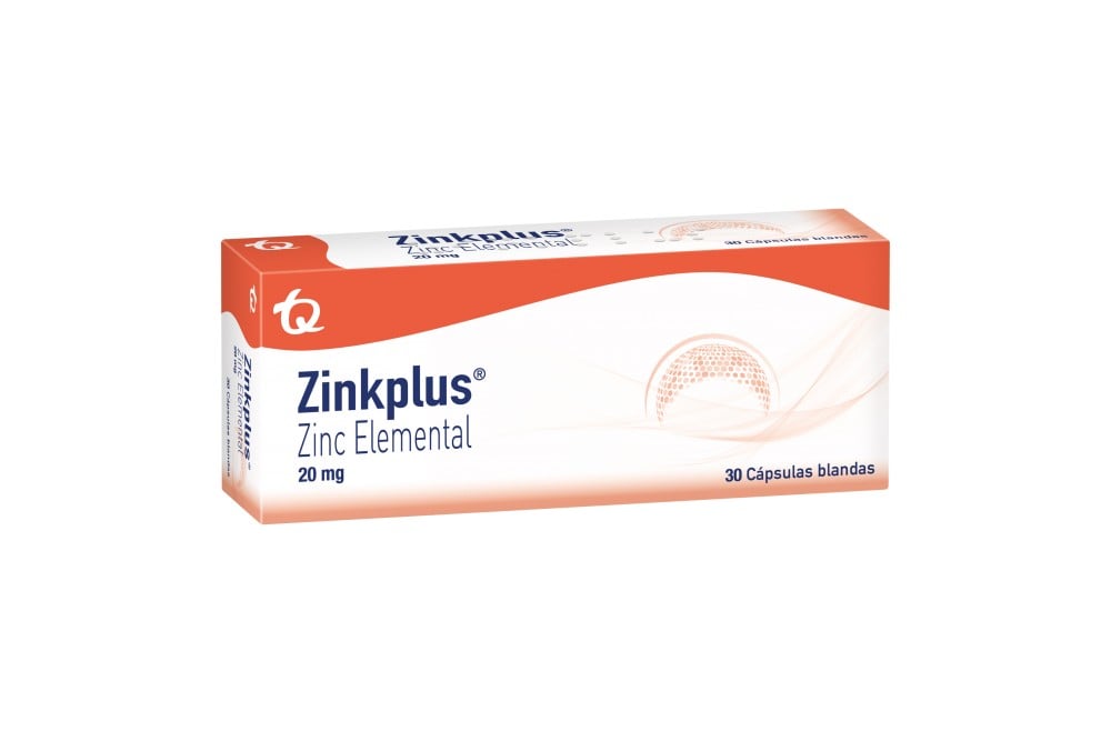 ZINKPLUS Zinc elemental 20 mg 30 capsulas blandas