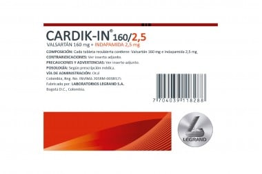 Cardik - In 160 / 2.5 mg Caja Con 30 Tabletas Recubiertas