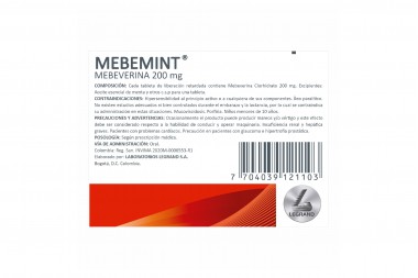 Mebemint 200 mg Caja Con 30 Tabletas