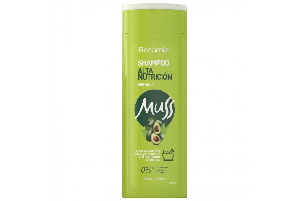 SHAMPOO ALTA NUTRICIÓN MUSS AGUACATE 400 ML