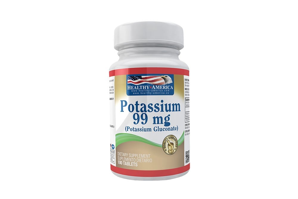 POTASSIUM 99 MG HEALTHY AMERICA 100 TABLETAS