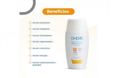 PROTECTOR SOLAR DHEMS SPF 50 AQUA CARE COLOR 50 ML