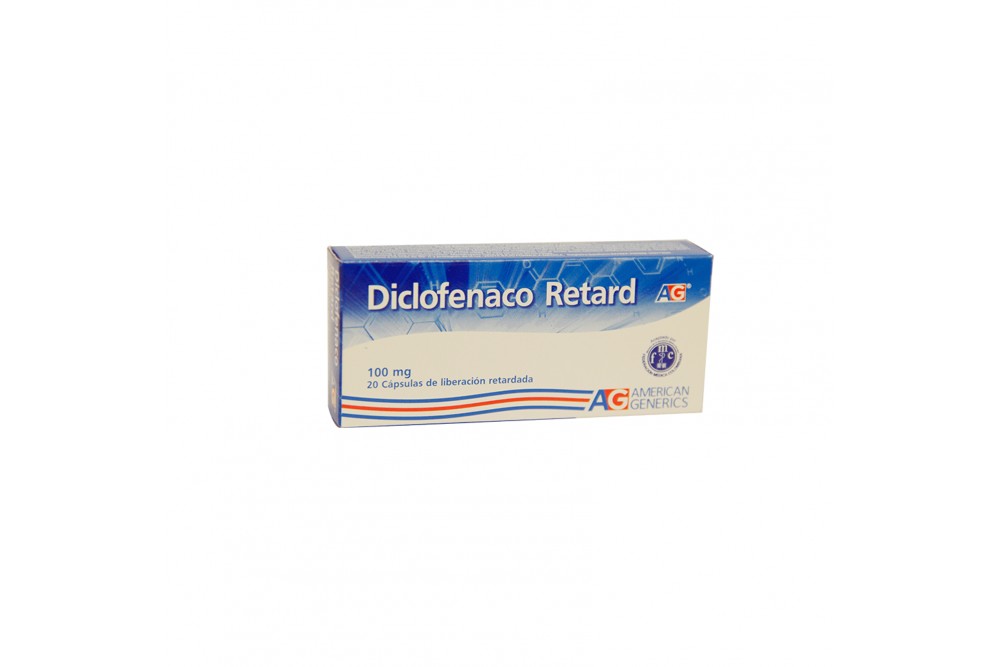 Diclofenaco Retard 100 mg Caja Con 20 Cápsulas De Liberación Retardada