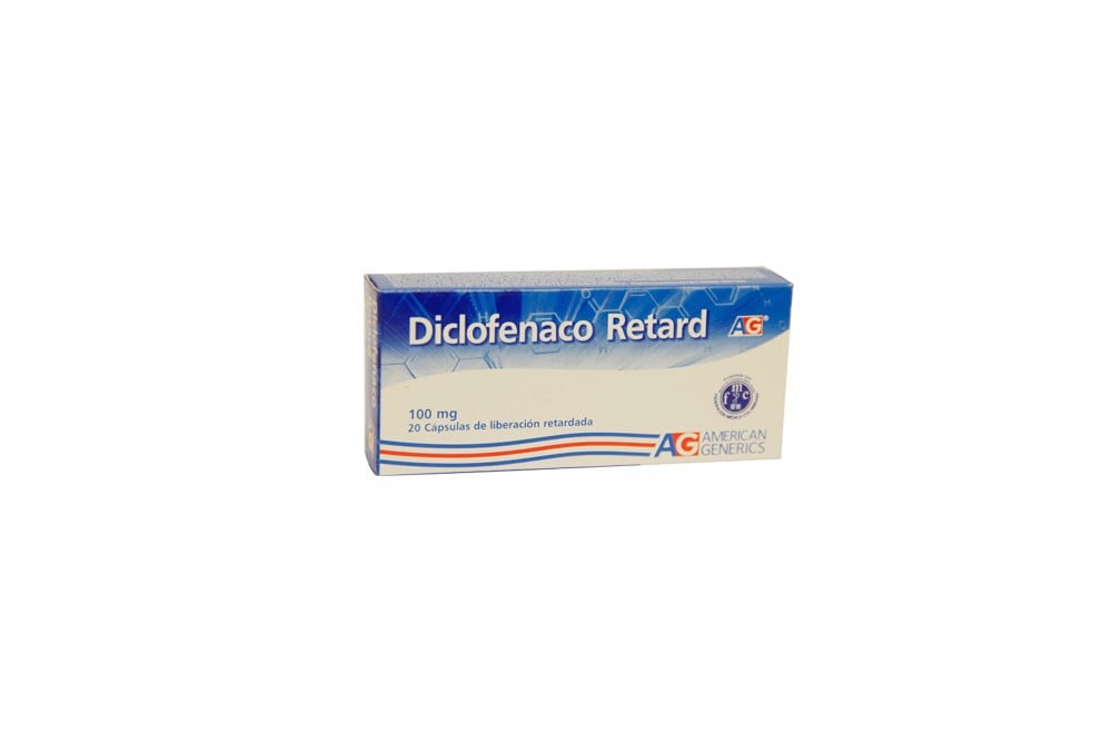 Diclofenaco Retard 100 Mg Caja Con 20 Cápsulas De Liberación Retardada